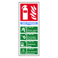 Fire Extinguisher: Dry Power Sign - RPVC, 82 X 202mm